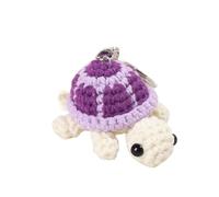 Portachiavi divertente tartaruga mini filato tartaruga uncinetto, ciondolo giocattolo peluche tartaruga,Portachiavi tartaruga marina all'uncinetto, Viola, Taglia unica