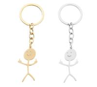 Portachiavi Divertenti con Graffiti in Acciaio Inossidabile, 2 Pezzi, portachiavi con dito medio divertente, portachiavi partner, Coppia Casetta Carina Chiavi regalo, per Uomini e Donne