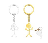 portachiavi divertenti portachiavi auto Smiley Face Figurina linguaggio dei segni portachiavi dito portachiavi legami regali stupidi carino tendenza borsa auto chiave ciondolo coppia regalo,2 Pcs