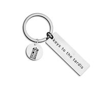 Portachiavi Doctor Who, portachiavi in acciaio inox, regalo di laurea per uomini e donne, portachiavi Dr Who, regalo per gli amanti del dottor, Argento, 12*50mm
