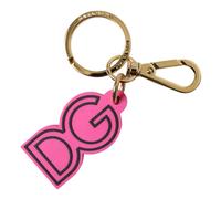 Portachiavi DOLCE & GABBANA in gomma rosa tono oro metallo logo DG portachiav...