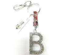PORTACHIAVI-donna-iniziale lettera strass con coccinella portafortuna 15 variant