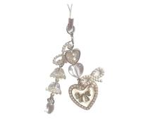 Portachiavi Donna Portachiavi con ciondolo a forma di cuore fiocco e perline mughetto fatto a mano, 5 pezzi, stile Lolita, fiaba(2)