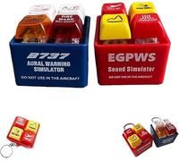 Portachiavi Egpws con allarme pilota e equipaggio, simulatore di suono di avvertimento, allarme di emergenza per cabina di pilotaggio, portachiavi con pulsante di allarme di emergenza, Mix, 4*4*4cm