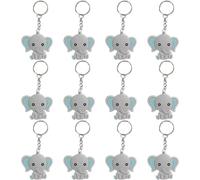 Portachiavi elefantino 12 Pezzi Portachiavi con Ciondolo Animali in PVC Adorabile Ciondolo Portachiavi con Ciondolo Bomboniere per Baby Shower per Gli Ospiti