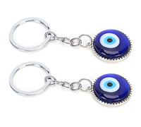 Portachiavi Evil Eye, 2 Pezzi di buona Fortuna Portachiavi Evil Eye Portachiavi in Vetro per Compagni di Classe per Amici per la Famiglia