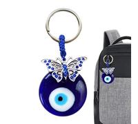 Portachiavi Evil Eye | Portachiavi con occhi blu | Portachiavi portatile | Durab-le Blue Eyes Portachiavi con colori vivaci e liscio per portachiavi auto, Butter-fly, Refer to description
