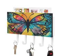 Portachiavi, Farfalla Tie Dye Stampa Key Hanger Wall Mount, Wall Key Hanger, Wall Key Rack, Key Holder Rack Mail Sorter Organizer