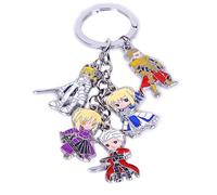 Portachiavi Fate/Stay Night con 5 mini personaggi Chibi