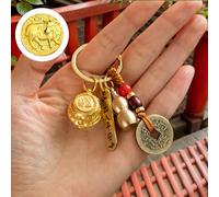 Portachiavi Feng Shui con ciotola del tesoro dello zodiaco sotto $5 con ciondolo a forma di zucca per moglie, mamma, amante, borsa auto, regalo per fortuna