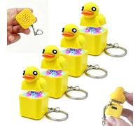 Portachiavi Fidget Toy a forma di rana con verso e LED - Ricaricabile, resistente e dai colori vivaci (Duck4)