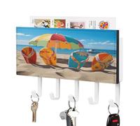 Portachiavi, flip flop colorato palla da spiaggia stampa gancio portachiavi montaggio a parete, portachiavi da parete, portachiavi da parete, portachiavi rack mail sorter organizzatore