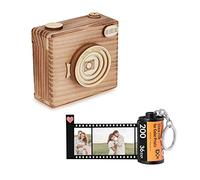 Portachiavi Foto Personalizzati con 10 Foto Pezzi Rotolo di Pellicola per Stampa con Incisione di Foto Portachiavi con Album per Auto Regalo per Uomini Donne Valentino Festa della mamma