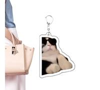 Portachiavi Gattino - Acrilico Portachiavi Gatto - Ciondolo da Collezione Ornamento Moda Personaggio Animale per Ragazzi Adulti Coppie Amiche Borsa Zaino Scuola