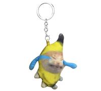 Portachiavi Gatto Banana, Peluche Gatto Banana, Novità Portachiavi Gatto Peluche con Suono, Gatto Banana da Polso, Portachiavi Peluche Miao Gatto che Piange per Compleanno Bambini, Adulti, Festa