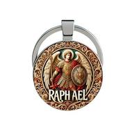 Portachiavi, gioiello da borsa cabochon Arcangelo Raphael benevolo.