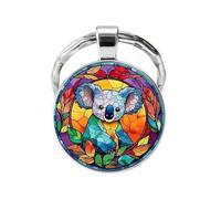 Portachiavi, gioiello da borsa carino koala multicolore in acciaio.