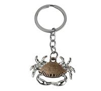 Portachiavi Granchio 3D color bronzo - Portachiavi a forma di granchio di sabbia da spiaggia marina con pinzette - Accessorio chiavi per gli amanti dei granchi, frutti di mare, animali... -