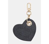 Portachiavi GUESS Donna Cuore Nero Monogram Logo con Moschettone Oro - Accessori