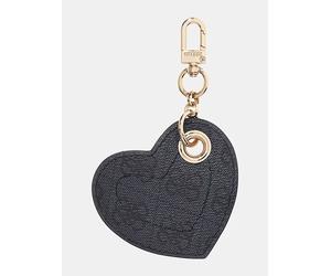 Portachiavi GUESS Donna Cuore Nero Monogram Logo con Moschettone Oro - Accessori