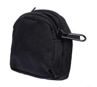 Portachiavi, impermeabile, compatto, in nylon, per monete, carte e accessori, colore: nero