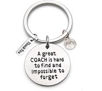 Portachiavi in acciaio inox con incisione "A Great Coach is Hard to Find and Impossible to Forget" e calcio ornamento portachiavi insegnante Coach Keychain