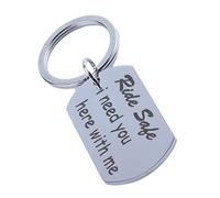 Portachiavi in acciaio inox Ride Safe I Need You Here With Me