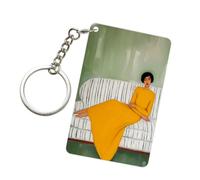 Portachiavi in acrilico con scritta in inglese "Woman Seduta Sul Divano" Portachiavi Moda Portachiavi Auto Catene in Acrilico