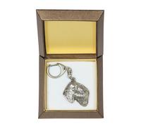 Portachiavi In Argento Black Russian Terrier Con Un Cane, Box ArtDog DE