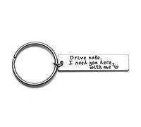 Portachiavi in Argento 'Drive Safe I Need You Here with Me' Portachiavi Molto Pratico e Popolare Practical Design