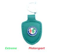 PORTACHIAVI IN ECOPELLE COLORE GREEN VERDE LOGO METALLICO ALFA ROMEO