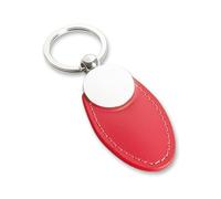 Portachiavi in ecopelle rossa con anello cromato mod. Cult. Elegante e sportivo ideale per auto moto scooter casa garage cancello. Fornito in un elegante astuccio regalo. Packaging Cartotecnica Italia