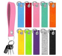 Portachiavi in Feltro,20 Pezzi Portachiavi Scrivibile Kit,Fai da Te Arcobaleno Portachiavi Personalizzato Portachiavi in Feltro Personalizzato Anelli Portachiavi Artigianali per Decorazioni DIY
