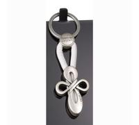 Portachiavi in in acciaio con incisione TAO i con cinturini BIANCO colori H10 cm in scatola regalo , bomboniera argento