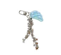 Portachiavi in lega con ciondolo a forma di ala d'angelo, per borse o zaini, regalo da sogno, Blu