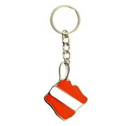 Portachiavi in lega di zinco da collezione con bandiere subacquee Sea Creature Portachiavi unisex per uso quotidiano, sport all'aria aperta, Bandiera Diving, Taglia unica
