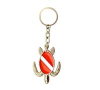 Portachiavi in lega di zinco da collezione con bandiere subacquee Sea Creature Portachiavi unisex per uso quotidiano, sport all'aria aperta, tartaruga, Taglia unica