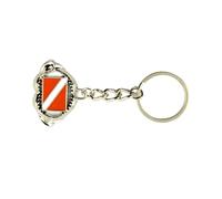 Portachiavi in lega di zinco da collezione con bandiere subacquee Sea Creature Portachiavi unisex per uso quotidiano, sport all'aria aperta, b, Taglia unica