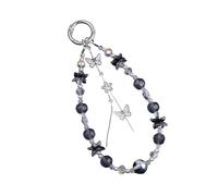 Portachiavi in lega solida e acrilico a forma di farfalla con perline di cristallo, フリーサイズ