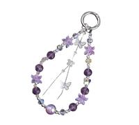 Portachiavi in lega solida e acrilico a forma di farfalla con perline di cristallo, フリーサイズ