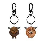 Portachiavi In Legno A Forma Di Mucca Da 2 Pezzi, Portachiavi Carini, Ciondoli Per Zaino, Portachiavi Divertenti, Portachiavi Creativi