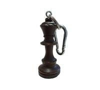 Portachiavi in legno a forma di scacchi, ideale per zaini o borse degli scacchi (Black Queen S)