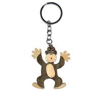 Portachiavi in legno a forma di scimmia per bambini
