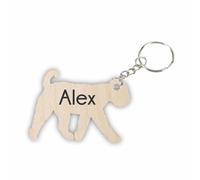 Portachiavi in legno ad anello con cane, cagnolino personalizzato e personalizzabile inciso - Idea Regalo per papà mamma insegnanti maestre studenti fidanzamento nuova casa (Lagotto Romagnolo)
