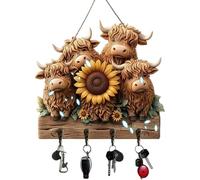 Portachiavi In legno - Appendiabiti Per Montaggio A Parete Con 4 Ganci, Design E Divertente 2D, Organizer Per La Casa | Ideale Per Appendere Chiavi Asciugamani Cappelli Borse Cappotti In Came