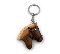 Portachiavi In Legno Fatti A Mano Testa Di Cavallo Pony Con Freno E Criniera