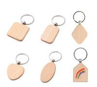 Portachiavi in legno incompiuto, set di 30 piccole fette di legno per fai da te, carving, pittura, tempo libero, artigianato, ciondolo decorativo per zaino, animale domestico, regalo