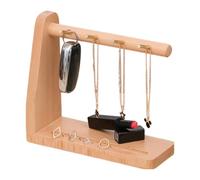 Portachiavi in legno, vassoio organizer da scrivania, accessorio compatto sul lato della porta, display unico per piccoli oggetti, scaffale per orecchini ad anello, design estetico rustico, facile da