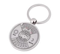 Portachiavi in metallo con Calendario Perpetuo Ciondolo Calendario Durevole da 50 Anni per Visualizzazione della Data, Regalo per i Propri Cari, Comodo Accessorio Portachiavi per L'uso