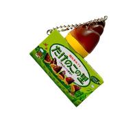 Portachiavi in miniatura a forma di fungo con scatola rimovibile, grazioso ciondolo per borsa, gioielli realistici, collezione di cultura giapponese, portachiavi alimentare, フリーサイズ